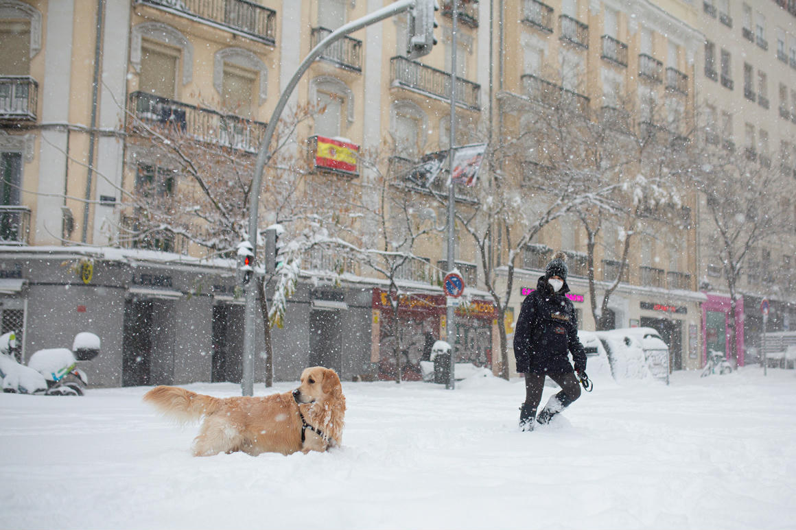Heavy snowfall has paralyzed Madrid