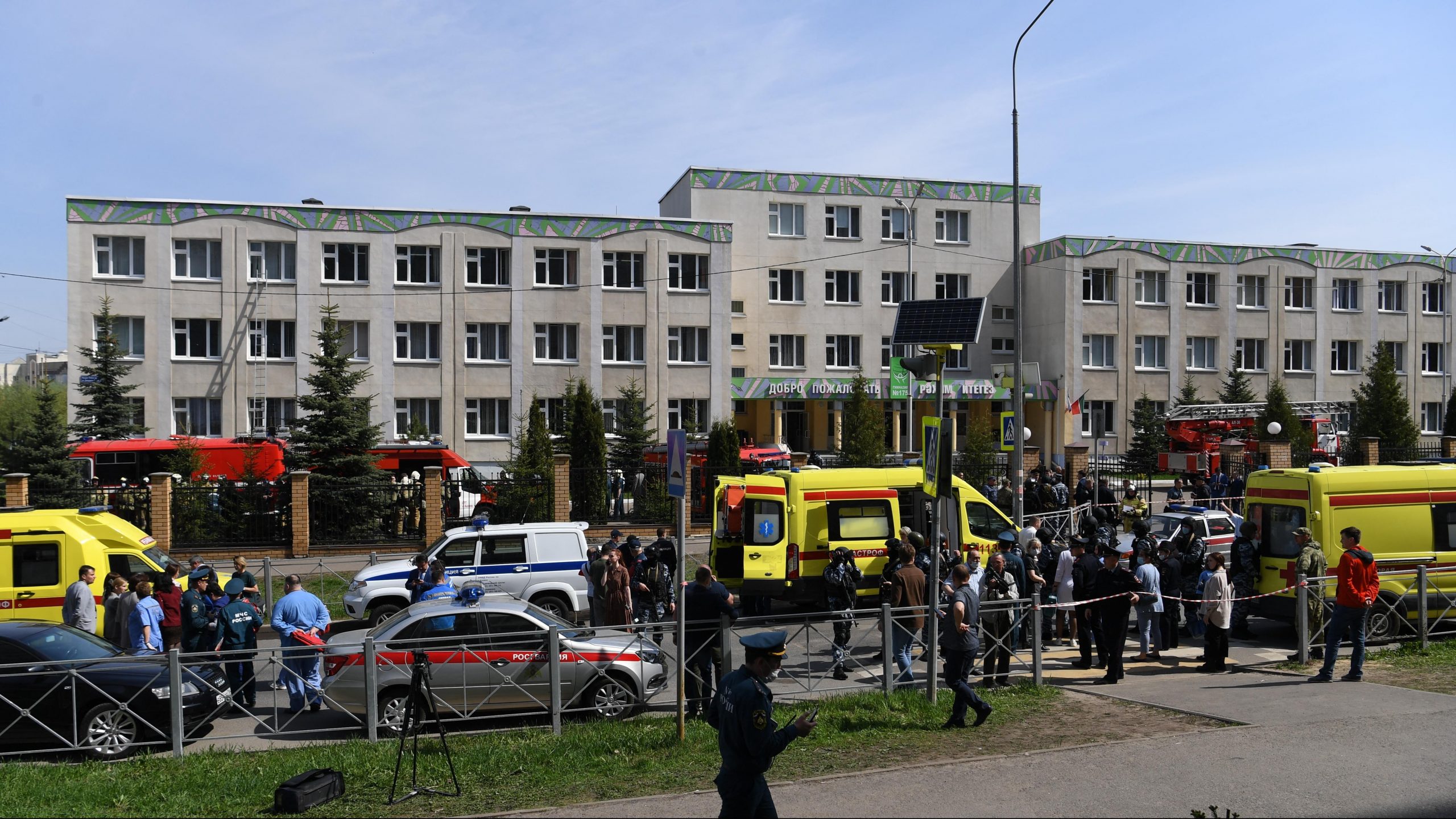 A shooting attack at a school in Kazan, killing at least eight students and a teacher