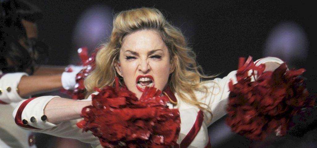Did you go too far?  Madonna's panties can't hide even if there is a giant forest around the singer with tens of thousands of trees