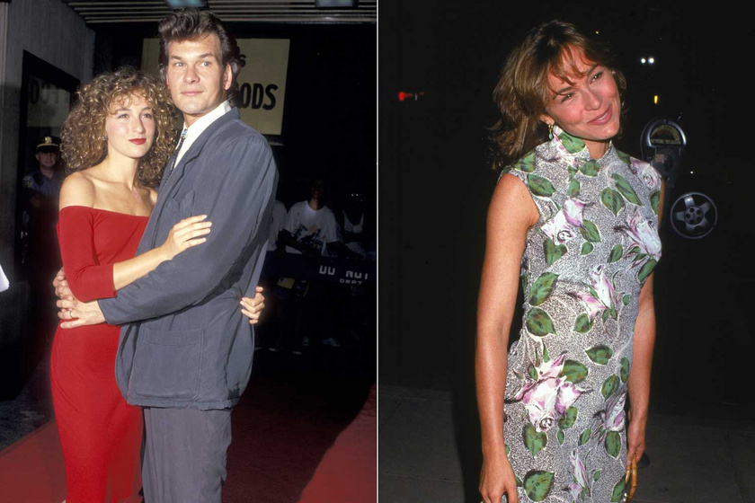 Jennifer Gray at the Dirty Dancing premiere and in 1992, five years later at the Wind premiere.