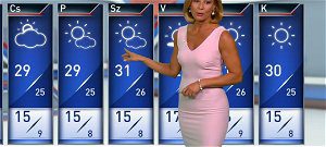 Hungarian weather man undressing in bikini - if it continues like this, we'll have a long, hot summer