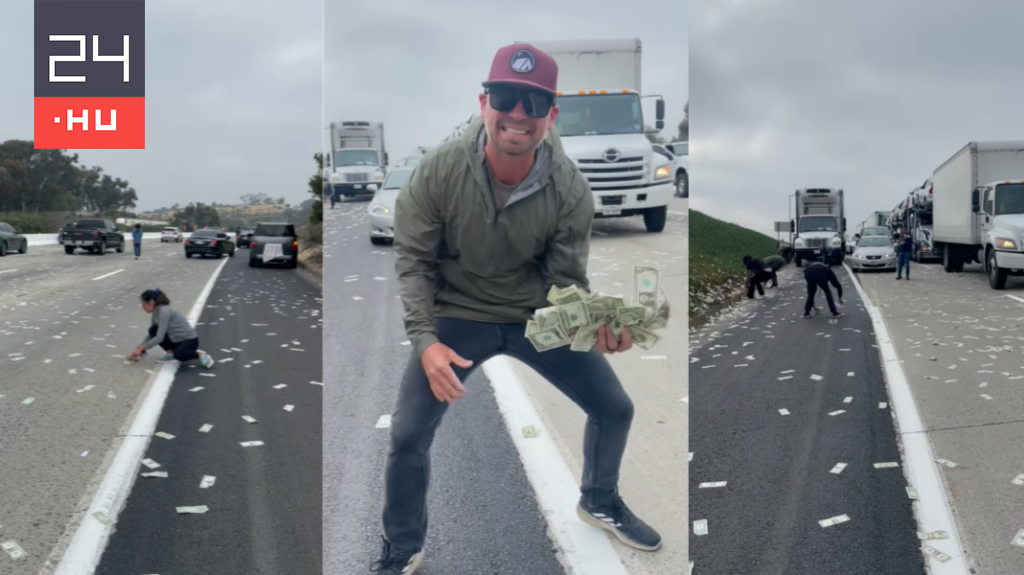 Money rained from the sky on an American highway, and chaos broke out