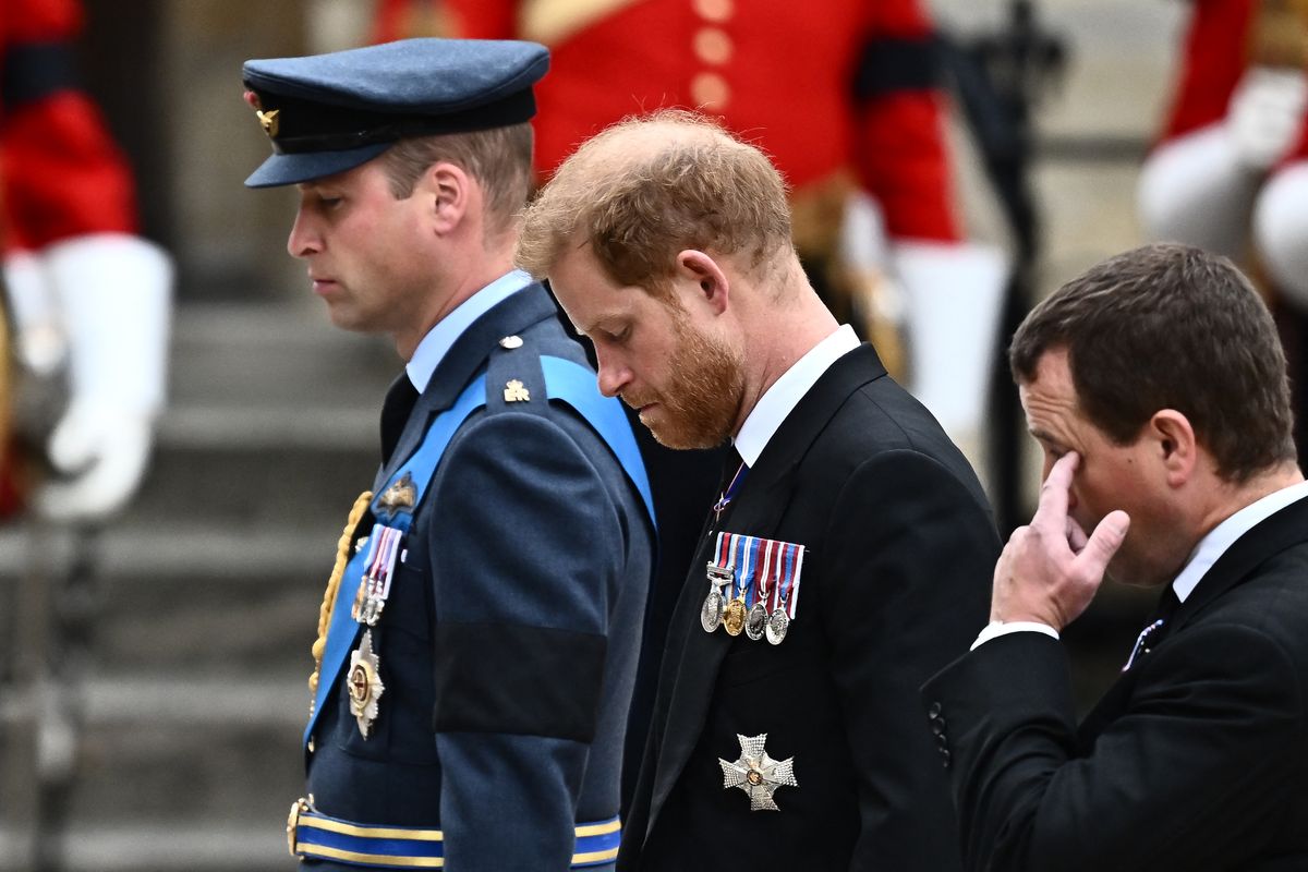 Prince William walked in his military uniform, while Harry walked in a suit