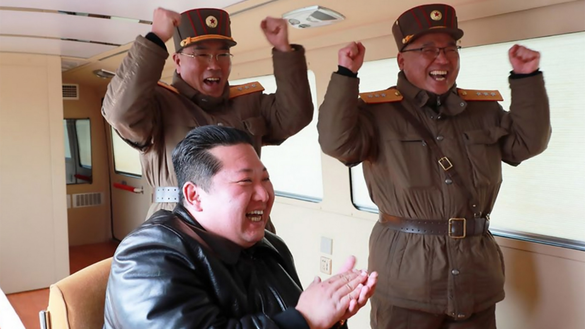 Kim Jong-un saw an engine shooting bright yellow flames